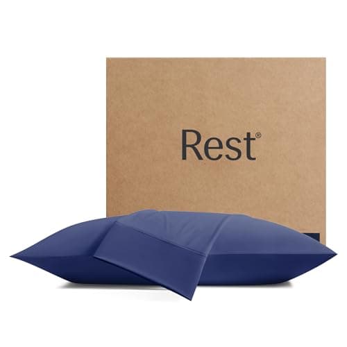 REST® Evercool®+ Cooling Pillowcases Standard - 2 Pillowcases for Sensitive Skin, Silver Infused Fabric for Hygienic Sleep, Silky Smooth for Curly Hair, High Elastic for Snug Fit (19x29 inches) - Image 1