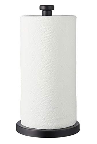 Steelware Central Black Paper Towel Holder Countertop Stainless Steel Paper Towel Stand with Weighted Non-Slip Base - One-Handed Tear, Rust-Resistant - Image 2