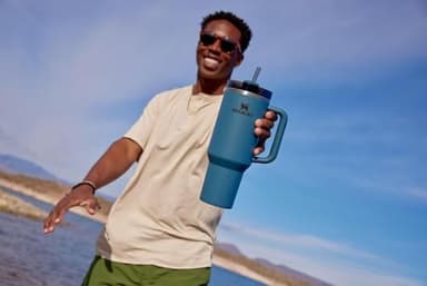 STANLEY Quencher H2.0 Tumbler with Handle and Straw 40 oz | Flowstate 3-Position Lid | Cup Holder Compatible for Travel | Insulated Stainless Steel Cup | BPA-Free | Blue Spruce - Image 8