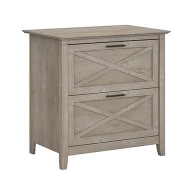 Bush Furniture Key West 2 Drawer Lateral File Cabinet in Washed Gray | Document Storage for Home Office | Accent Chest with Drawers - Image 1