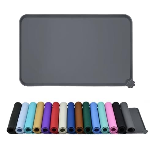 Reopet Waterproof Pet Feeding Mat with High Raised Edges, Heavier and Thicker Placemats for Cat Dog Water Bowl with BPA Free, Dogs Cats Food Mats for Messy Drinkers to Prevent Spill and Protect Floors - Image 1