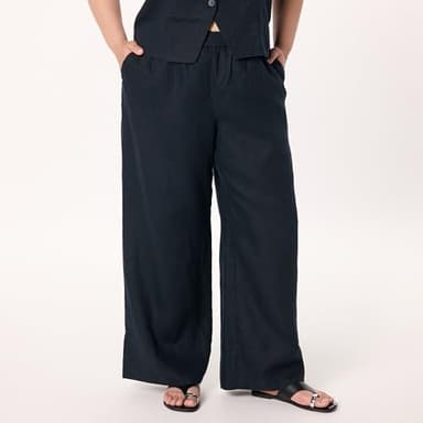 The Drop Women’s Bonni Pull On Linen Pant, Black, XS - Image 5