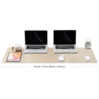 Large Desk Mat - 47.2"x 17" Non-Slip PU Desk Pad for Office and Home - Ideal for Large Mouse Pad and Desk Mats on Top of Desks(Champagne Gold) - Image 2