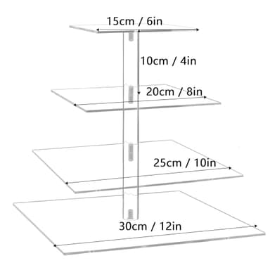 YestBuy 4 Tier Cupcake Stand, Acrylic Cupcake Tower Stand, Premium Cupcake Holder, Clear Cupcake Display Tree Tower Stand For 52 cupcakes, Display for Pastry Wedding Birthday Party - Image 3