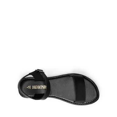 DREAM PAIRS Women's Ankle Strap Flat Sandals Open Toes One Band Buckle Summer Dressy Sandals,Size 6.5,All/Black,HOBOO - Image 3