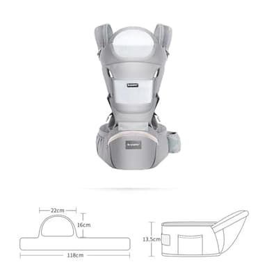 KIYUMI Baby Carrier with Hip Seat, 6- in-1 Baby Carrier Newborn to Toddler, Ergonomic M Position, Head Support and Breathable Mesh,Adjustable Removable Baby Sling Carrier (7-45 lbs), Grey - Image 8