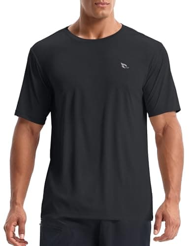 baleaf Men's UPF 50+ Sun Protection Shirts UV SPF Short Sleeve T-Shirts Rash Guard Quick Dry Lightweight Hiking Athletic Black 2XL - Image 6