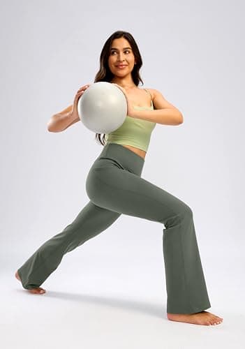 28"/30"/32"/34" Inseam Women's Bootcut Yoga Pants Long Bootleg High-Waisted Flare Pants with Pockets(Sage,28-S) - Image 6