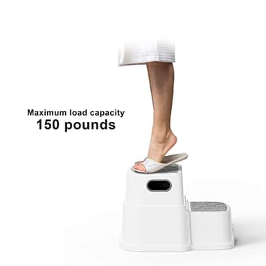Two Step Stool for Kids – Non-Slip Toddler Step Stool for Bathroom Sink & Potty Training, Dual Height 9.5”, Safe & Sturdy for Kitchen, Bedroom & Classroom (Includes Two Ducks) - Image 2