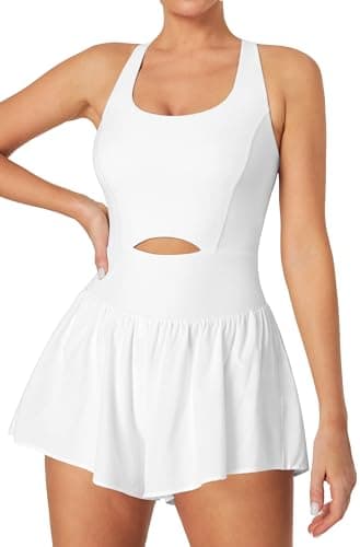 IUGA Athletic Romper Tummy Control Padded Workout Romper with Shorts Running Onesie Jumpsuits Summer Outfits Set Gym Clothes - Image 1