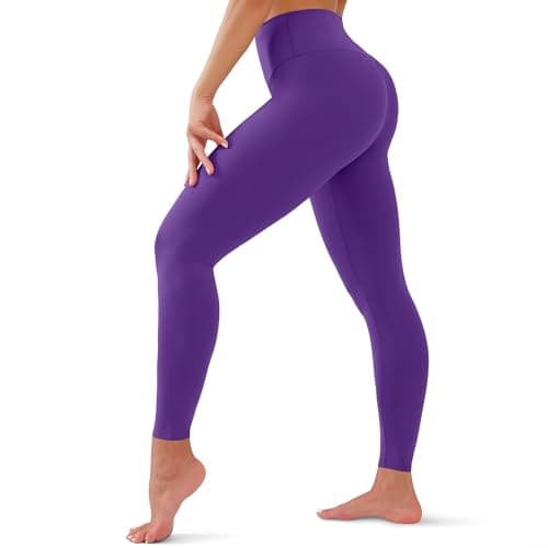 YUDSUD High Waisted Leggings for Women - Tummy Control Yoga Pants for Workout Running Athletic Women's Leggings Plus Size Dark Purple - Image 1