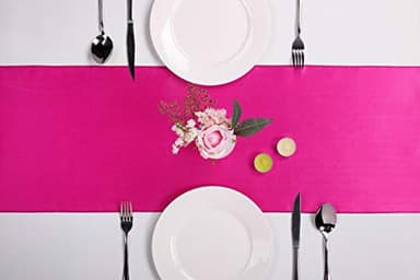 5-Pack Satin Table Runner Fuchsia 12 x 108 inches Long, Table Runners for Wedding, Birthday Parties, Banquets Decorations(5 Pack, 12x108 Inch, Fuchsia) - Image 2