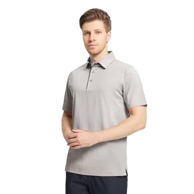 VANCAMEL Men's Polo Shirts Short Sleeve Lightweight Stretch Cotton Blend Performance Polo Business Casual Collared Shirts - Image 2