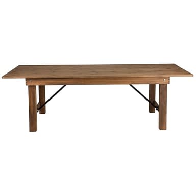 Flash Furniture Hercules Series 8' x 40" Rustic Solid Pine Folding Dining Table, Rectangular Antique Farmhouse Dining and Event Extension Table - Image 10