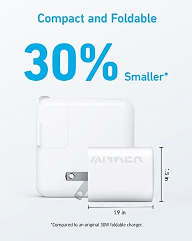 30W USB-C Charger, Anker 312 Charger with Compact and Foldable Design, 2-Pack 30W Fast Charger for iPhone 17/16/15 Series, Samsung S23, MacBook Air, Pixelbook, iPad Pro, and More (Cable Not Included) - Image 4