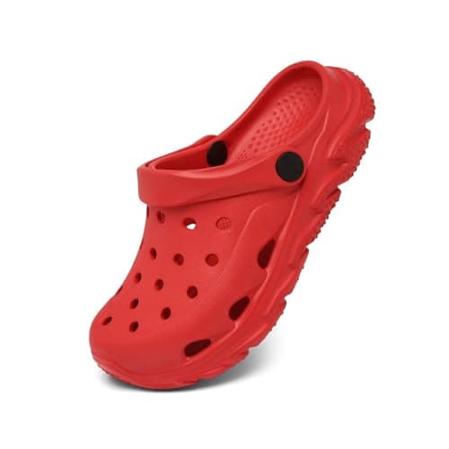 Kids Boys Girls Garden Clog Slip On Slide Sandals Beach Water Shoes Red Big Kid 4 - Image 1