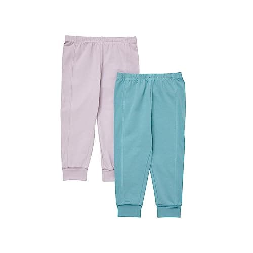 Hanes Unisex Baby Pure Comfort Baby French Terry Joggers, Baby Girl and Baby Boy Pants, 2-Pack Purple/Blue - Image 1