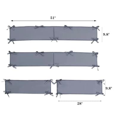 Thickened Bedding Set, Anti-Collision Pad for Cornor Side (Gray) - Image 3