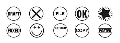 2000 Plus Stamp Kit, Self-Inking and Pre-Inking, 10 Office Themed Messages, for Business and Office Use, Red and Blue Ink (030459) - Image 2