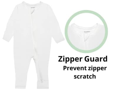 GUISBY Baby Girl Footless Pajamas with Mittens, Rayon Long Sleeve Snug Fits Sleepers 3 Pcs 6-12 Months - Image 2