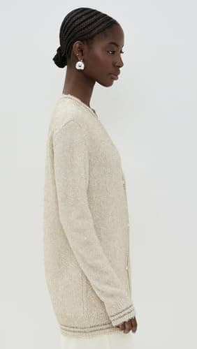 Le Superbe Women's Celestial Knit Cardigan, Gold Tinsel, XS - Image 4