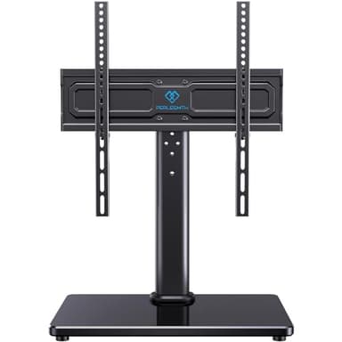 PERLESMITH Universal Swivel TV Stand for 24-60 inch TVs up to 99 lbs, 8 Height Adjustable Table Top TV Stand, TV Base Stand with Tempered Glass Base, Max VESA 400x400mm, PSTVS33 - Image 1