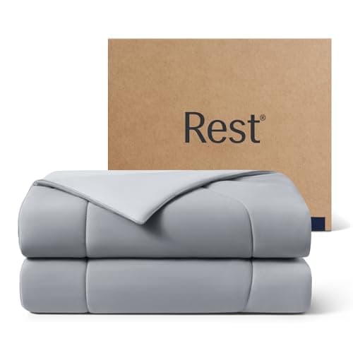 REST® Evercool® Cooling Comforter, King/Cali King, Blanket for Hot Sleepers, All Season Bedding for Night Sweats, Breathable Lightweight Duvet, 106x90 Inches, Cool Gray - Image 1
