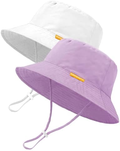 Baby Sun Hat Kids Summer UPF 50+ Toddler Bucket Hat Wide Brim Adjustable Beach Hats for Boys Girls Age 0-6 Years - Image 1