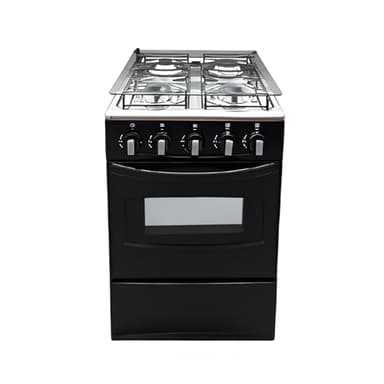 20" Freestanding Gas Range Oven - Equipped with 4 coil burners and Gas Stove with stainless steel oven (Black: Manual ignition) - Image 1