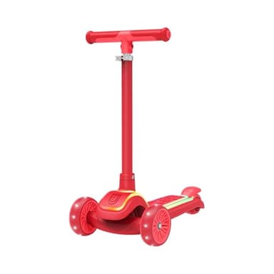 Jetson Halos Three-Wheel Light Up Kick Scooter, Light up Stem & Wheels, Height Adjustable Handlebar, Rear Brake, Ages 3+, JHALOS-RED - Image 1