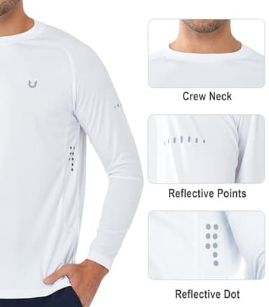 NORTHYARD Men's Sun Protection UPF 50+ Shirts Long Sleeve Running Workout Athletic Gym Shirt UV Swim Fish Rash Guard Hiking White XL - Image 4