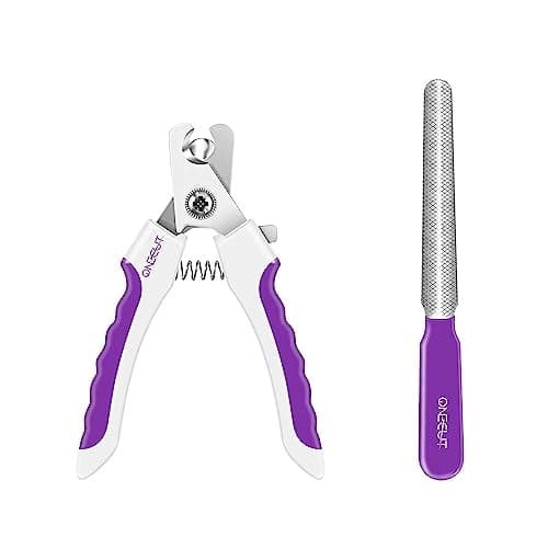 OneCut 4.7" Small Dog & Cat Nail Clipper Stainless Steel Cat Claw Trimmers for Rabbits, Guinea Pigs, Birds, Puppies, Kittens and Small Animals Pet Nail Clipper for Professional and Home Use (Purple) - Image 1