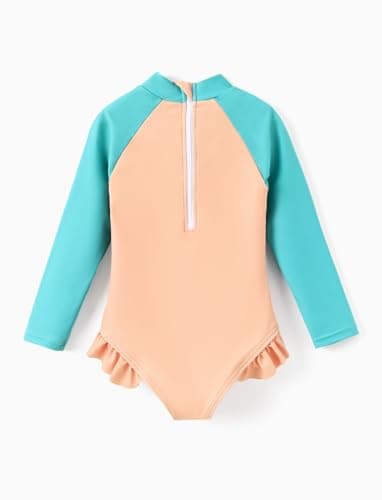 Disney Princess Moana Swimsuit Baby Girl Bathing Suit One Piece Swim Clothing Summer Swimming Clothing Long Sleeve Swimming Suit Rash Guard UPF 50+Swimwear Toddler Swim Suits Kid Turquoise 2 Years - Image 2