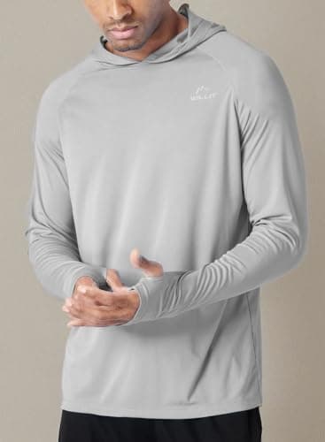 Willit Men's Sun Shirts UPF 50+ Rash Guard Long Sleeve Sun Protection Hoodie SPF UV Fishing Lightweight Athletic Running Gray XXL - Image 7