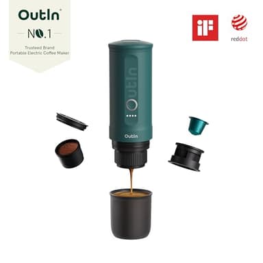 OutIn Nano Portable Electric Espresso Machine, Travel Coffee Maker for Camping, Car Coffee Maker Self-Heating with USB-C, With Ground Coffee & NS Capsule for RV, Hiking, Office - Image 2