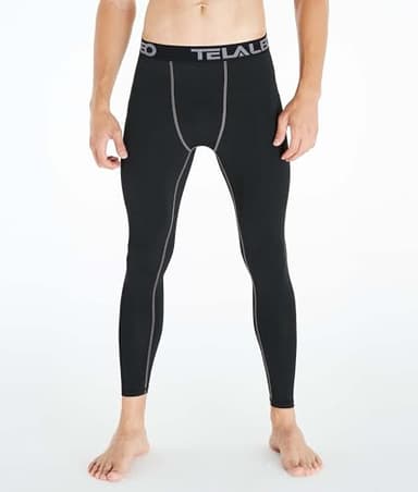 TELALEO 5 Pack Men's Compression Pants for Workout, Running,Basketball,Football-Sports Baselayer Leggings M - Image 2