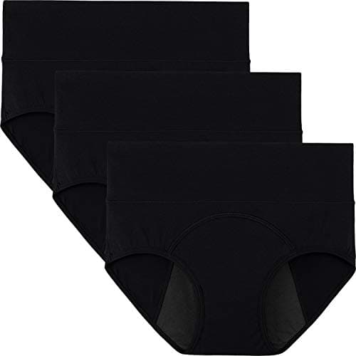 INNERSY Period Underwear for Women High Waisted Leak-Proof Postpartum Menstrual Panties 3-Pack (Classic Black, 5X-Large) - Image 1