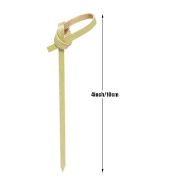300PCS 4 Inch Bamboo Cocktail Picks - Knot Picks, Skewers, Toothpicks for Appetizers & Events - Image 2