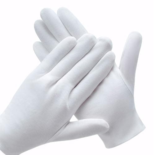 3 Pairs White Cotton Gloves for Dry Hands Eczema SPA Moisturizing - Work Glove Liners for Serving Costume Inspection - Image 1