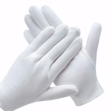 3 Pairs White Cotton Gloves for Dry Hands Eczema SPA Moisturizing - Work Glove Liners for Serving Costume Inspection - Image 1