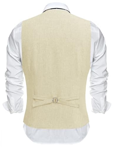 COOFANDY Men's Suit Vest Lightweight Formal Dress Waistcoats Wedding Prom Party Dinner Dress Vest for Man - Image 5