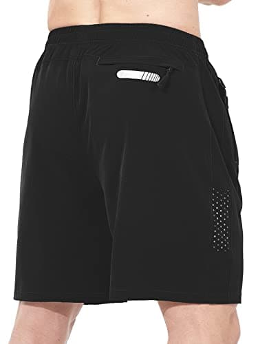 NORTHYARD Men's Athletic Running Shorts Quick Dry Workout Shorts 7"/ 5"/ 9" Lightweight Sports Gym Basketball Tennis Hiking Exercise Black M - Image 3