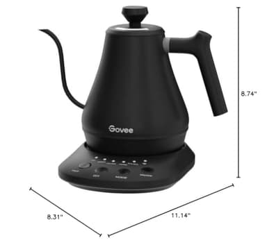 Govee Smart Electric Kettle, WiFi Variable Temperature Gooseneck Pour Over Kettle and Tea Kettle, Alexa Control, 1200W Quick Heating, 100% Stainless Steel, 0.8L, Matte Black - Image 2