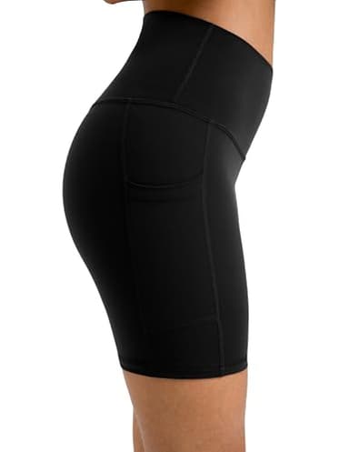 Colorfulkoala Women's High Waisted Biker Shorts with Pockets 6" Inseam Workout & Yoga Tights (S, Black) - Image 6