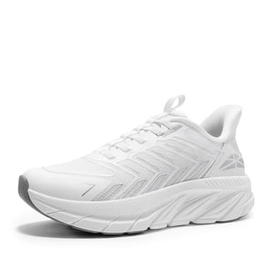 ALLSWIFIT Women's Slip On Walking Shoes Running Comfortable Tennis Breathable Non Slip Athletic Gym Workout Cross Training Fashion Sneakers,Size 7,White,SARR034W - Image 1