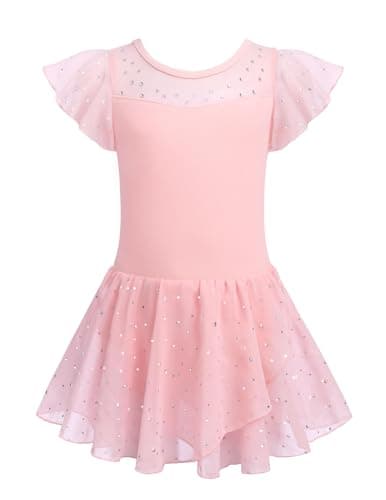 Zaclotre Girls Ballet Leotards Ruffle Sleeve Sparkle Dance Leotard Toddler Ballerina Dress Outfits - Image 1