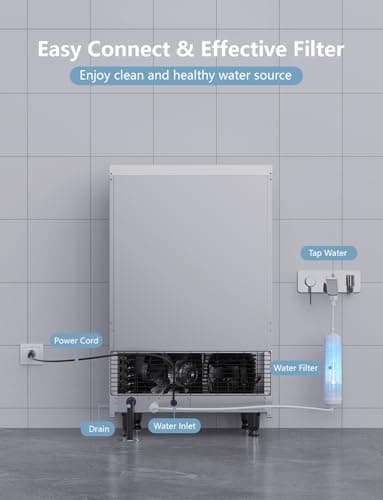 Coolski Commercial Ice Maker Machine 100Lbs/24H, Under Counter Ice Machine with 34lbs Ice Storage Bin, Stainless Steel Freestanding Ice Maker for Restaurant, Bars, Home and Offices - Image 6