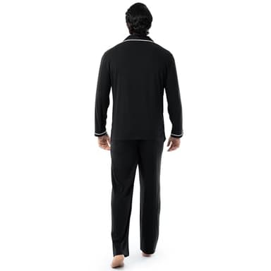Fruit of the Loom Men's Jersey Knit Pajama Sleep Set, Black, Medium - Image 2