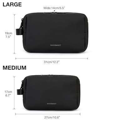 BAGSMART Toiletry Bag for Men, Travel Toiletry Organizer Dopp Kit Water-resistant Shaving Bag for Toiletries Accessories, Door Room Essentials, Black-medium - Image 6