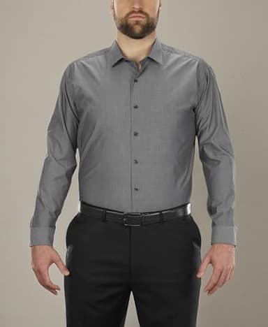 Unlisted by Kenneth Cole mens Big and Tall Solid Dress Shirt, Graphite, 18.5 Neck 37 -38 Sleeve US - Image 5